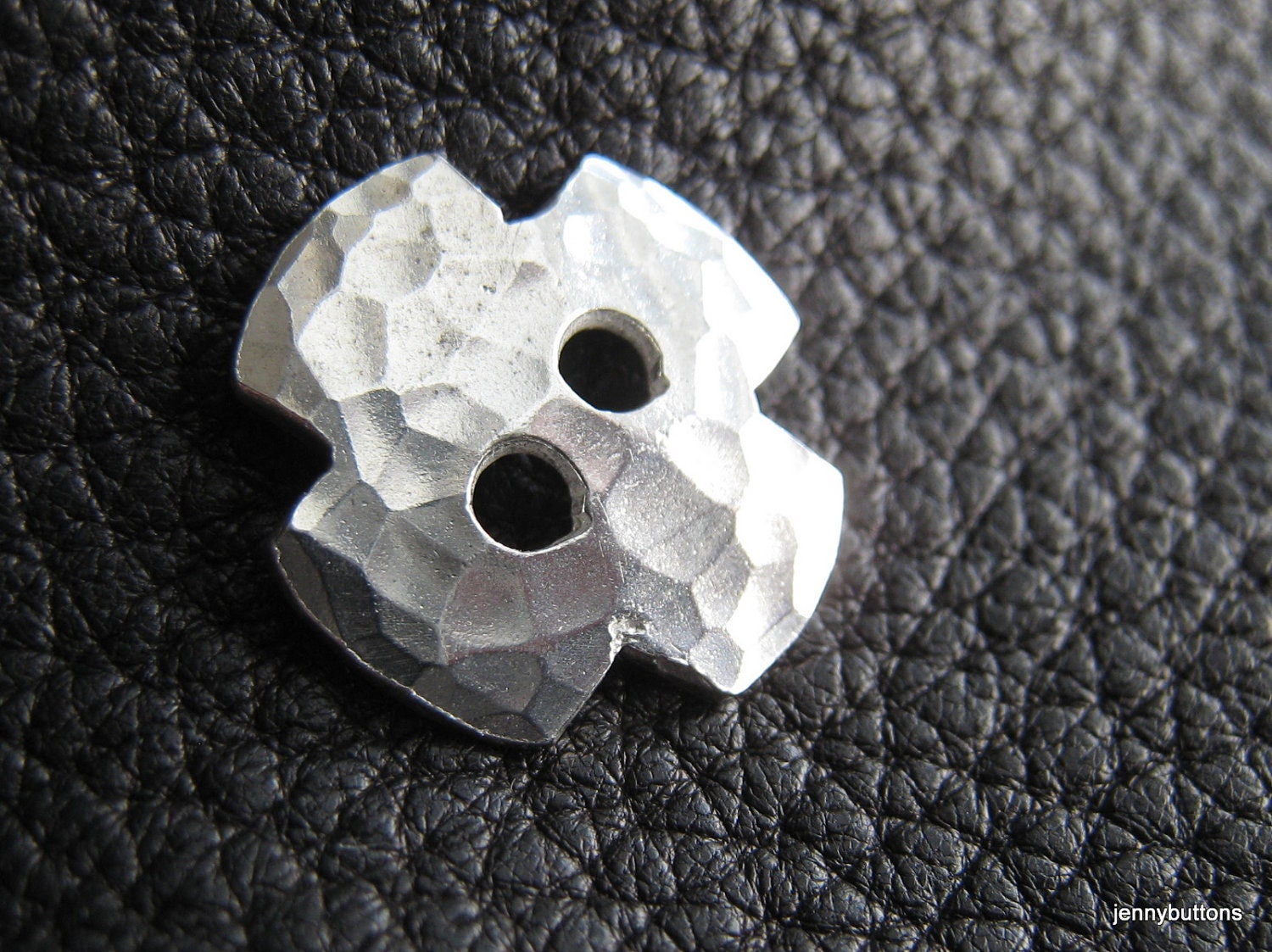 Round Cross Fine Silver Button -   Handmade Hand Hammered 5/8" Inch