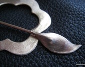 Satin Sweetie Flower Shawl Pin Brooch Ring and Stick with Matte Texture