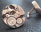 Watch Gears Cufflinks in Solid Bronze - Difference Engine - Steampunk