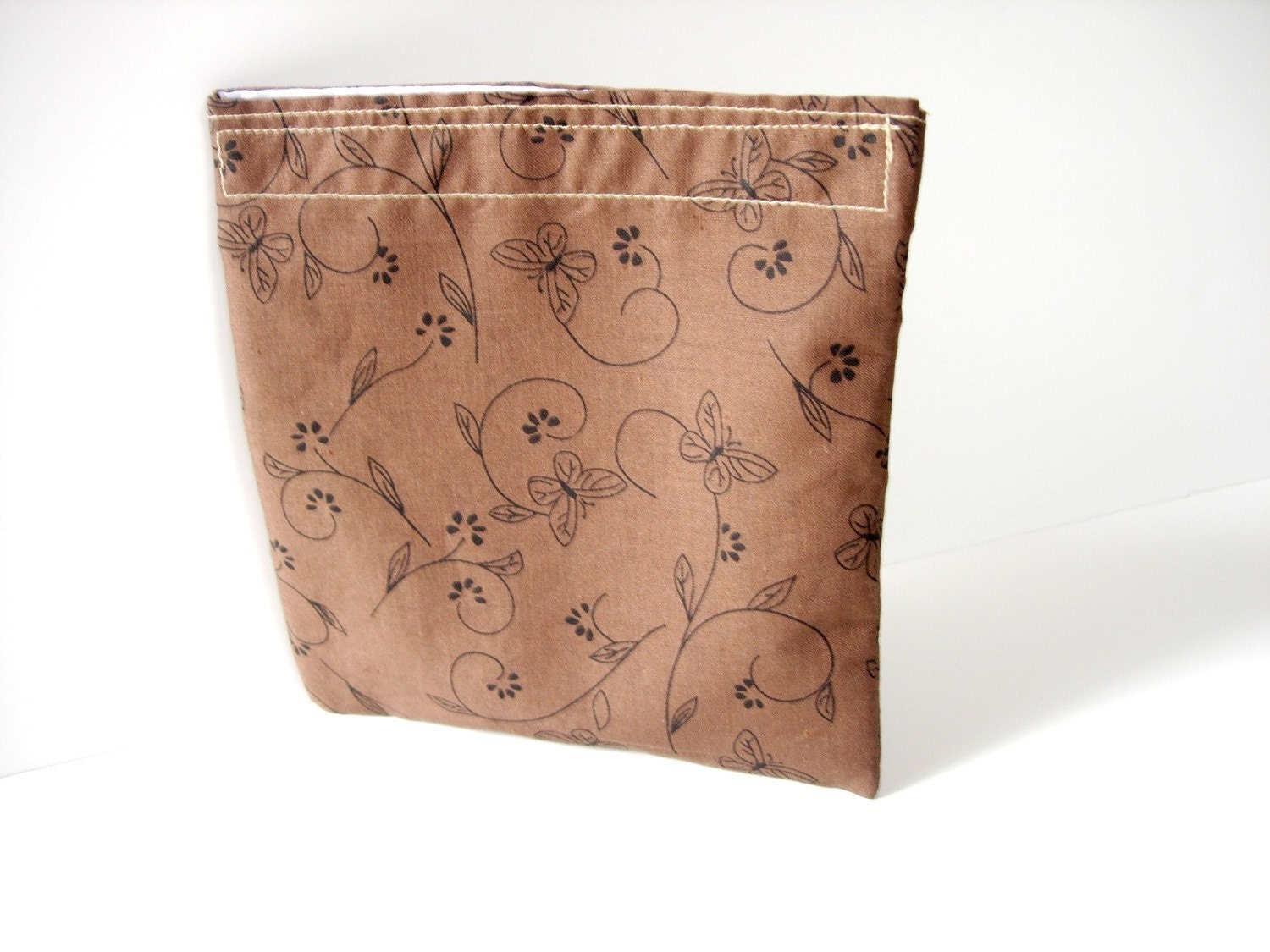 Eco Friendly Reusable Sandwich Bag Butterflies in Brown