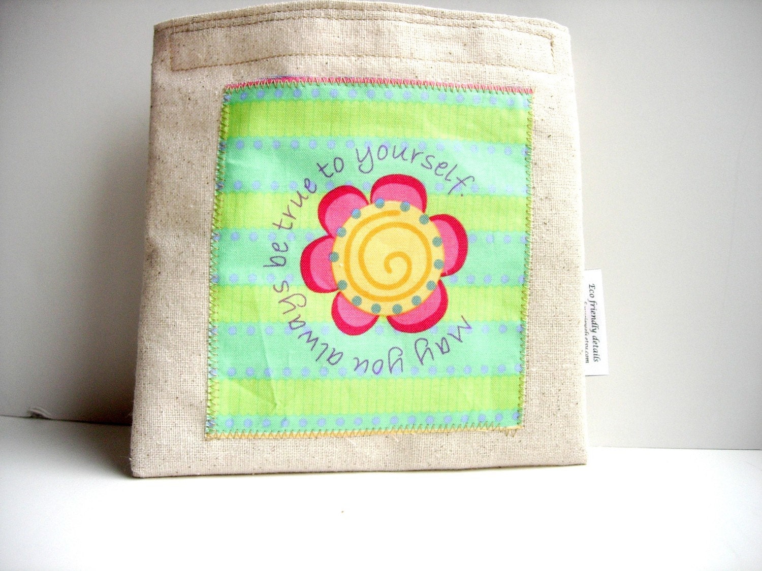 Reusable Sandwich Bag with Applique Colorful May Flower