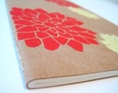 Large Moleskine Notebook with Red and Yellow Dahlias