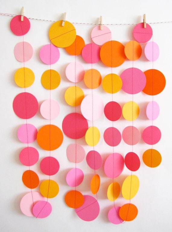 Pink and Orange Paper Garland