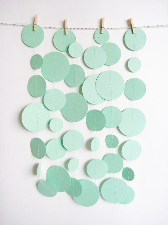 Mint Green Paper Garland