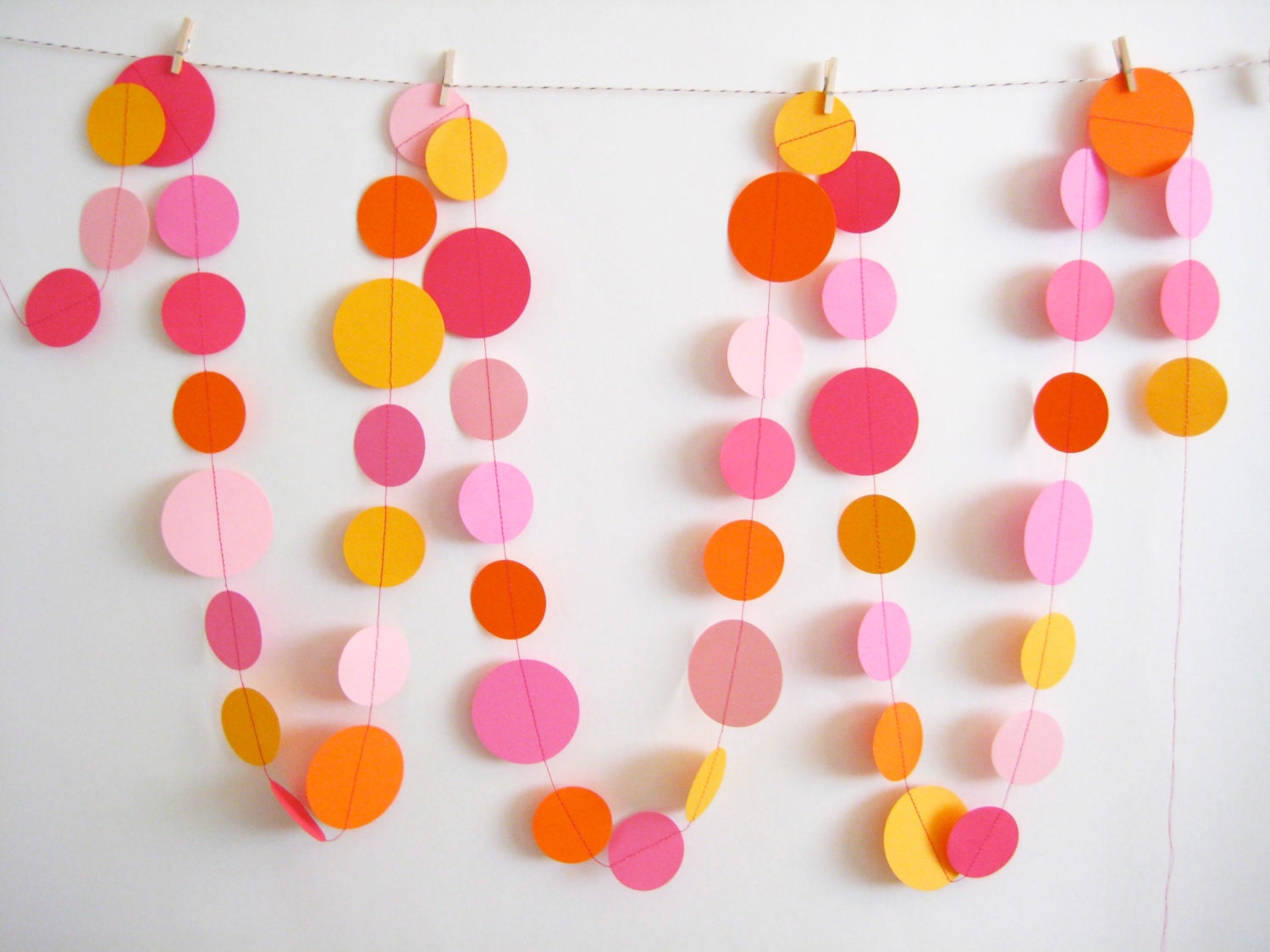 Pink and Orange Paper Garland