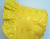 BABY BONNET - Vintage Inspired - Yellow - Eyelet Lace