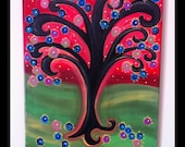Original Art Painting Abstract Tree