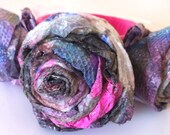 Recycled Repurposed Paper Rose Pink Bangle Bracelet