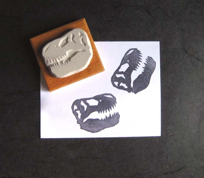 T. Rex Skull - Hand-Carved Stamp