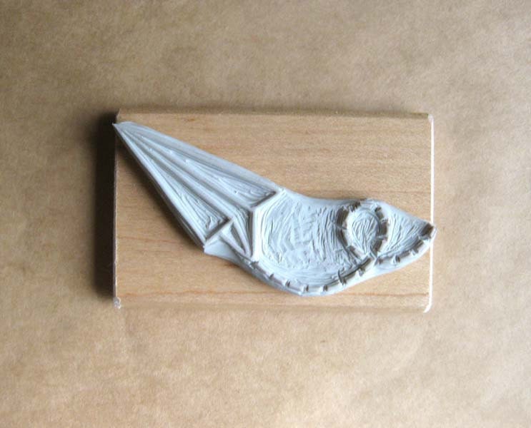 Paper Plane Air Mail Hand Carved Stamp