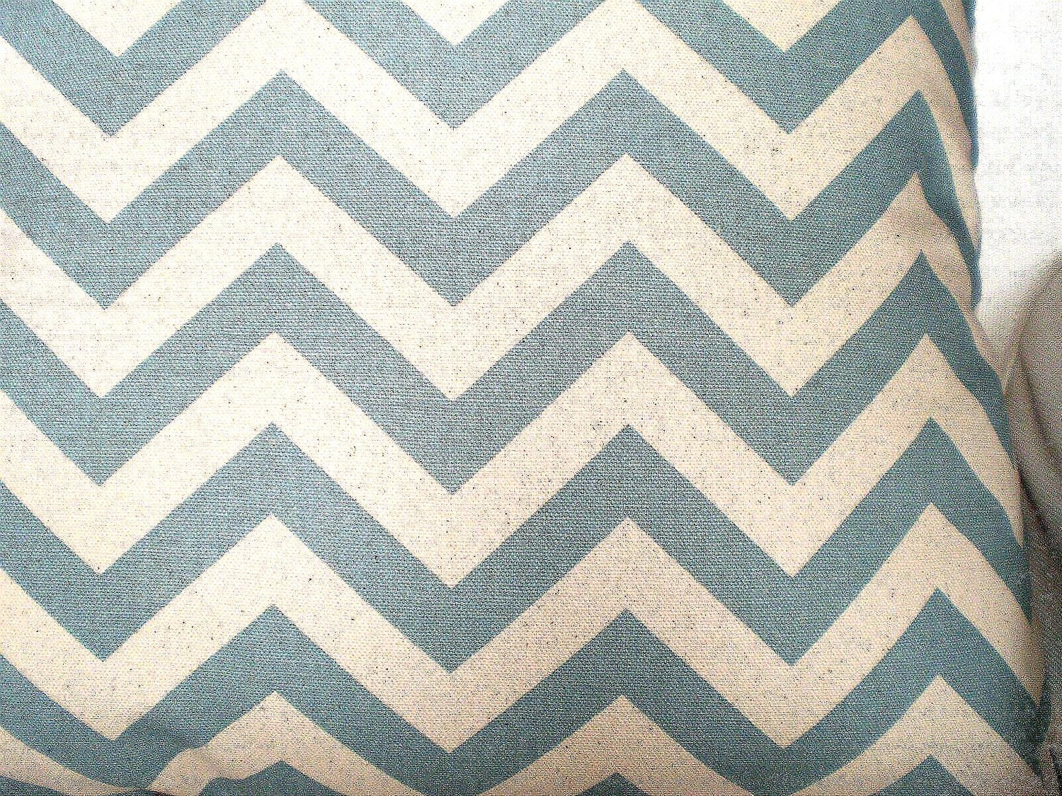 Decorative Pillows Chevron Pillows Accent Pillows Throw Pillow Cushion Covers Blue Natural Cream Zig Zag BOTH SIDES - Pair of Two 18 x 18