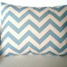 Decorative Pillow Throw Pillow Cushion Cover 12 x 16 Lumbar Village Blue Natural Zig Zag Chevron BOTH SIDES