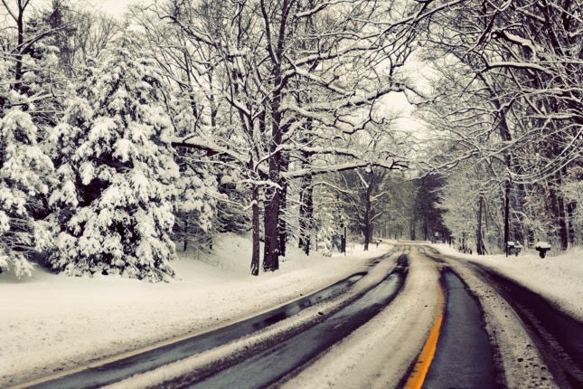 Winter Landscape Photography, After the Snow, 5x7 Print, White, Snowy Scene, Michigan Road, Fine Art Photo