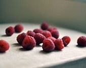 Fine Art Food Photography, Raspberries, 5x7 Print, Natural Light, Still Life Photo, Red, Kitchen Art, Farmhouse Decor
