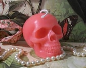 Beeswax Pink Skull Candle dia de los Muertos
