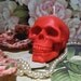 Beeswax Red Skull Candle