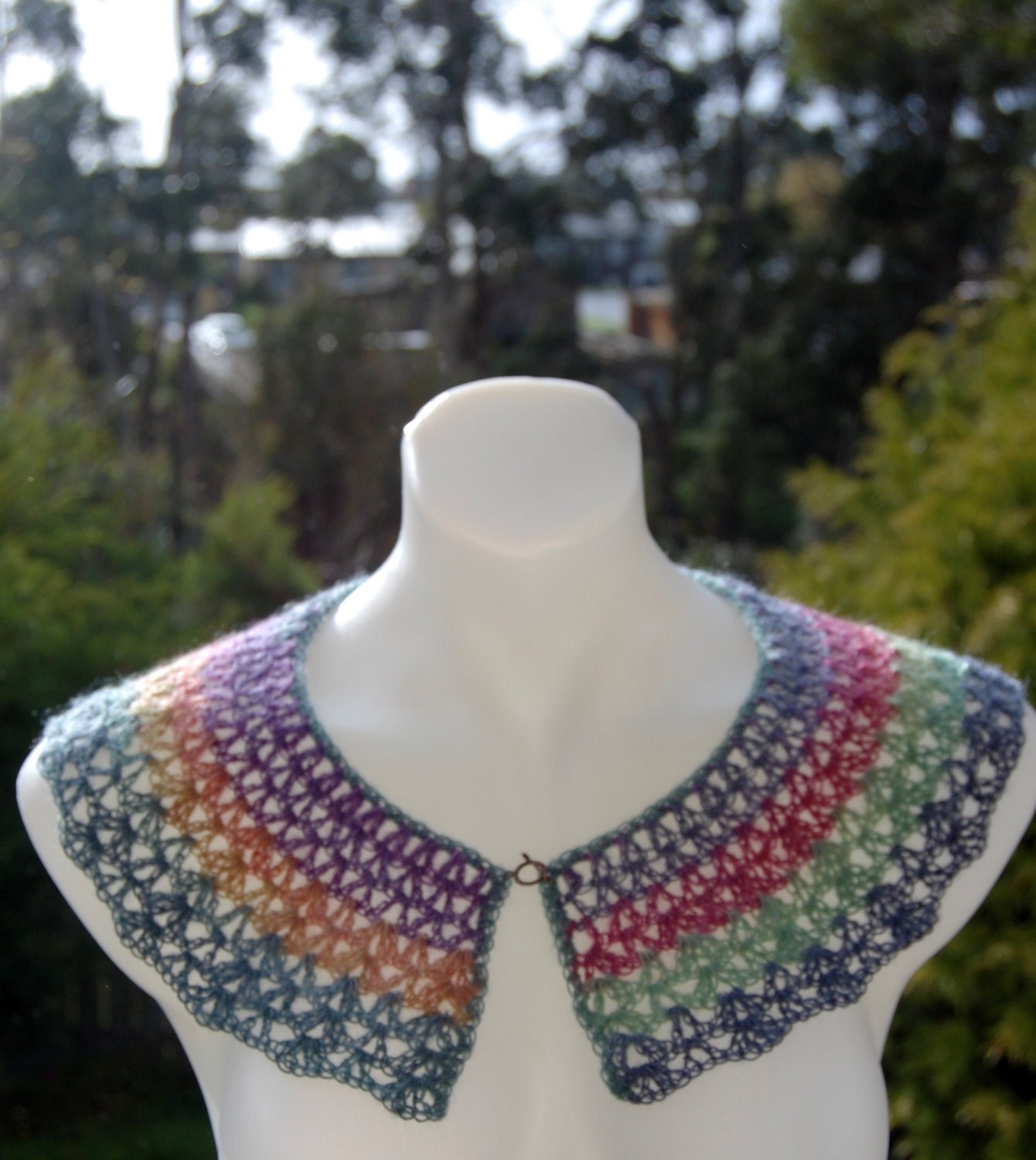 Lace Crocheted Rainbow Collar Necklace