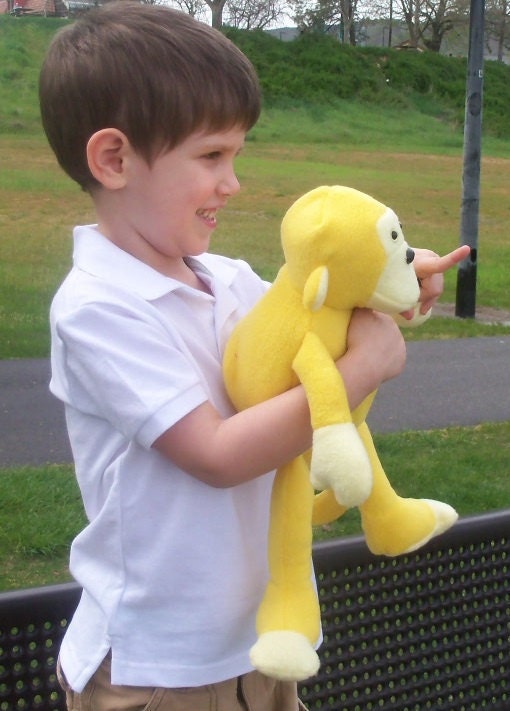 Yellow Stuffed Monkey Toy