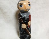 Saint Benedict of Nursia Catholic Saint Doll - Wooden Toy - Made to Order