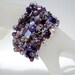 Amethyst Statement Cuff Bracelet Unique Purple Lavender Beadwork Beaded Arm Cuff Semi Precious Stone Hand Knit Jewelry Plum Glam Cuff