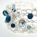 Deep Teal Pearl Cuff Bracelet Wedding jewelry Wire Knit Cuff Green Peacock Blue Knitted wearable art pearl and crystal bridal jewelry