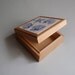 Wooden Beach Box with Blue Seashell Tile Design