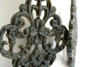 Khaki Green Floral Filigree Chandelier Earrings
