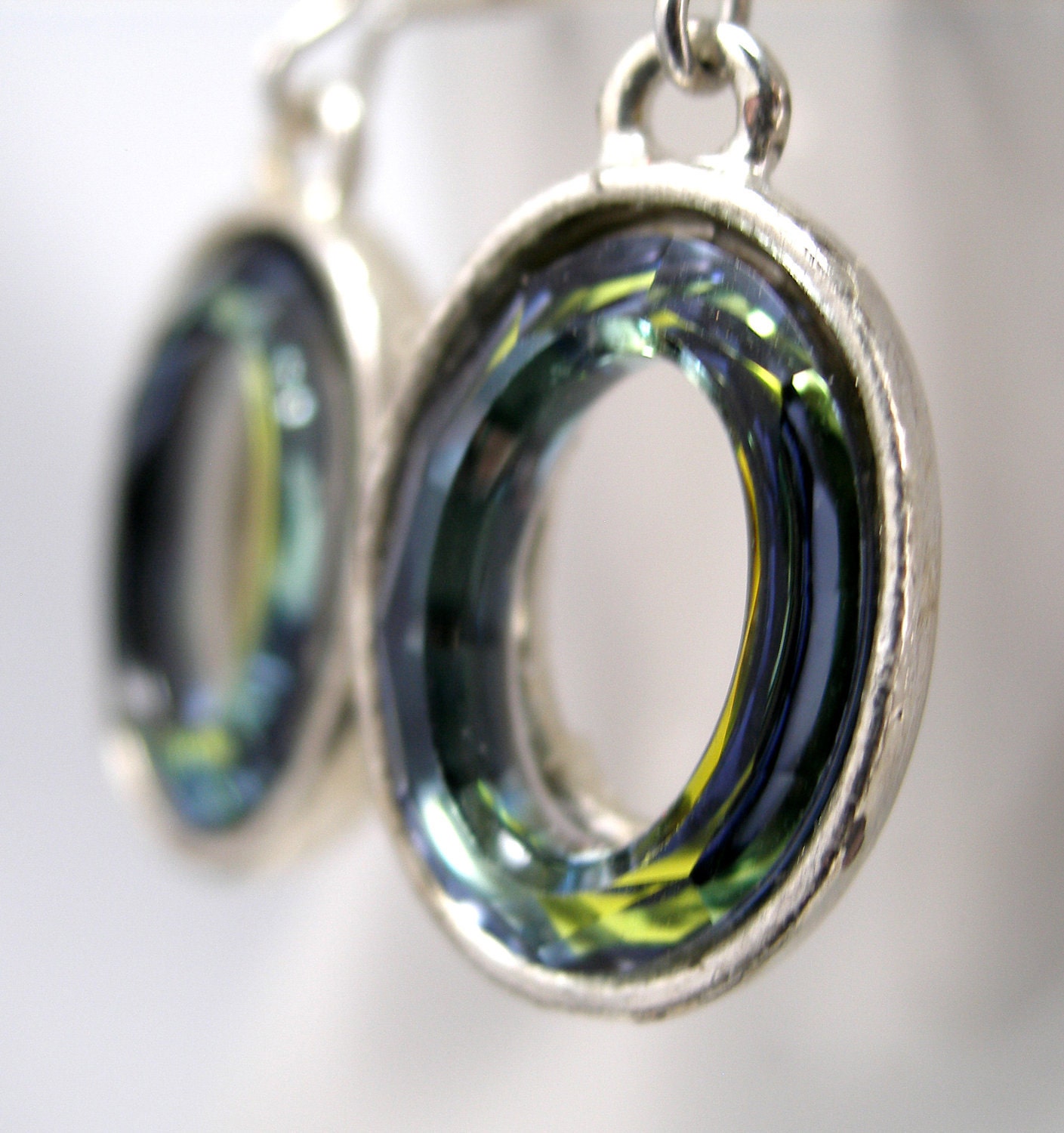 Sahara Cosmic Oval Swarovski Crystals and Silver Earrings