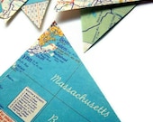 Vintage Map Garland- Randomized and Packaged