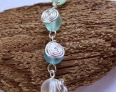 Silver Spiraled Faux Beach Glass Bracelet