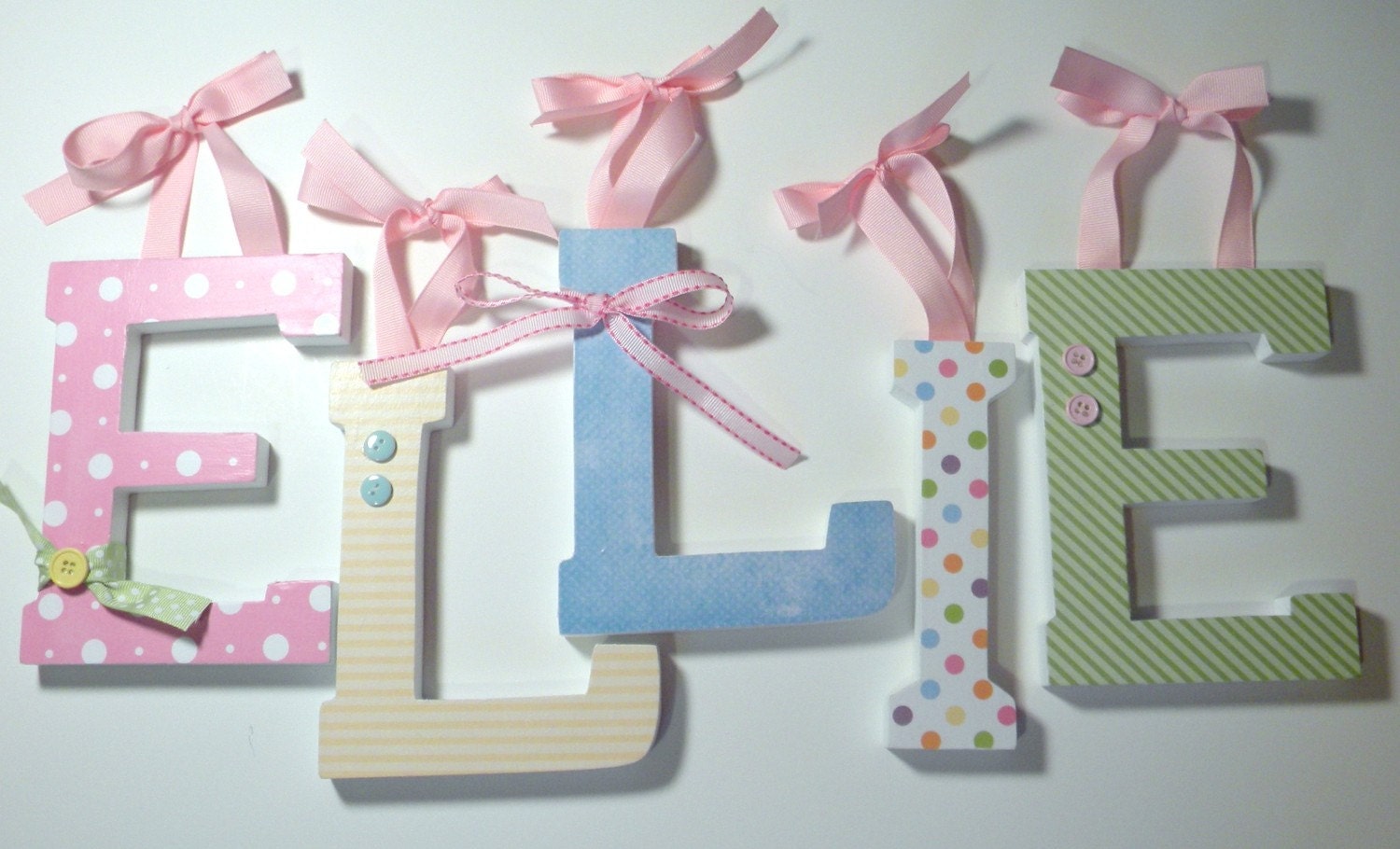 5 Wooden Letters - VALUE PRICED Six Inch Block Style Letters - set of 5