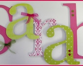 5 Wooden Wall Nursery Letters - EIGHT INCH Georgia Font Letters -Set of 5