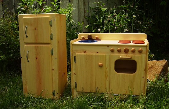 Wooden Play Kitchen & Fridge SET by Heartwood Natural Toys