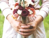 Custom, Made to order, Wildflower Felt Wedding Bouquet