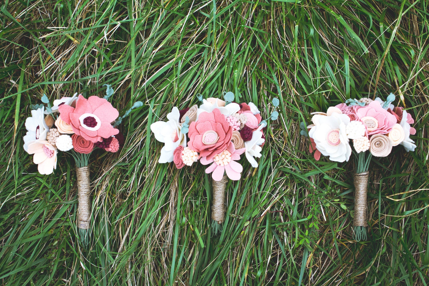 Custom Wildflower Felt Wedding Bouquet - Made to Order - Alternative to fresh flowers