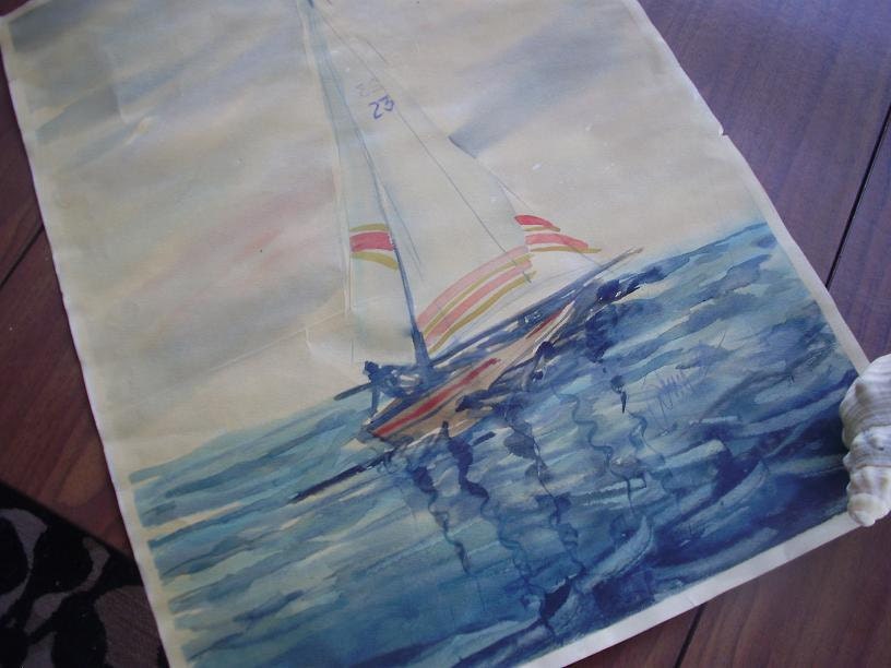 Original Watercolor Sailboat