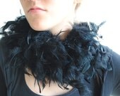 Feather Choker Necklace in Black Swan Gothic Steampunk -Womens Made to Order