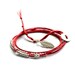 Reserved for Michael -Double wrap around friendship bracelet with sterling silver beads and  burgundy red cotton cord