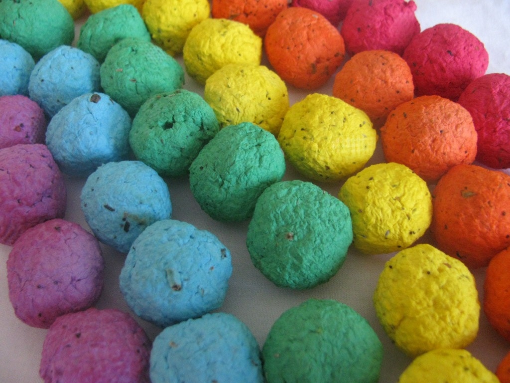 30 Rainbow seed bombs- 6 color combo