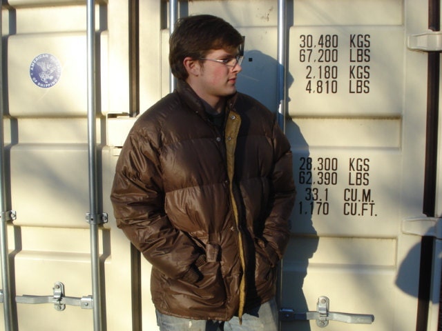 Classic 1970's Down Filled Coat Brown