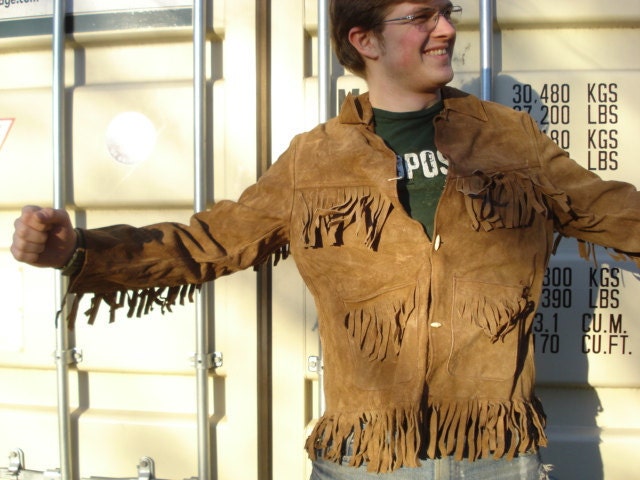 1960s Buckskin Suede Fringed Jacket Frontier Style