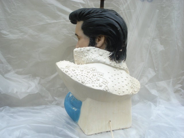 Iconic Elvis Lamp Bust Life Size Baby Blue