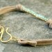 Turquoise Infinity Bracelet Wire Wrapped Gold Brass and Suede MADE TO ORDER