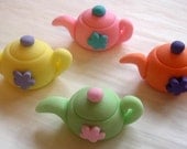 Fondant Cupcake Toppers - Teapots - 3D