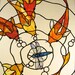Koi with Dragonfly Stained Glass Panel Made to Order