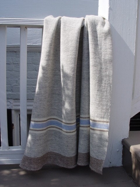Available to ship Friday, January 17, 2014  Merino Wool Baby Blanket Hand Woven by Dianne Nordt