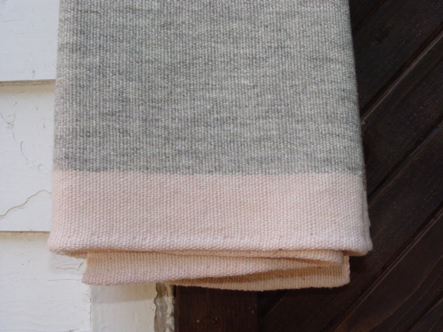 Available to ship Friday, August 16, 2013  Merino Wool Baby Blanket Hand Woven by Dianne Nordt