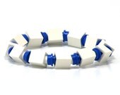 Beaded bracelet made with LEGO bricks