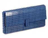 Dark blue clutch made entirely of LEGO bricks