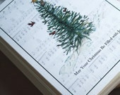 SALE 30% OFF - Woodland Christmas Tree, Joy Handmade Holiday Greeting Card, Set of 8 - Regular Price 12.00